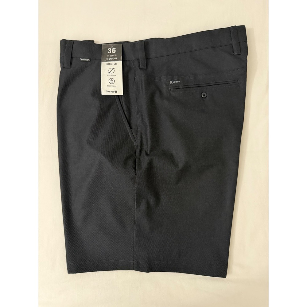 NWT Hurley Mens H2O-Dri Monsoon FO 19" Stretch Walkshorts Black Size 36 MWS00071